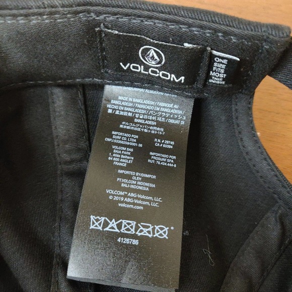 Volcom NEW Men's Hat Baseball Black White Logo Adjustable One Size Fits All. - Picture 9 of 9